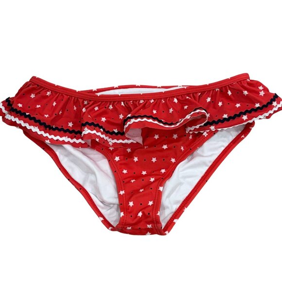 Janie And Jack Star Patriotic Print Ruffle Bikini Swim Bottom Size 12 - Picture 1 of 3